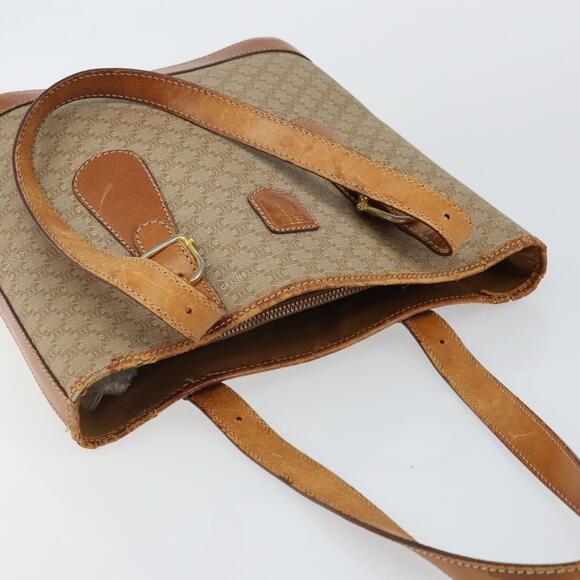 CELINE Macadam Canvas Tote Bag Pvc Beige Gold - Picture 6 of 13